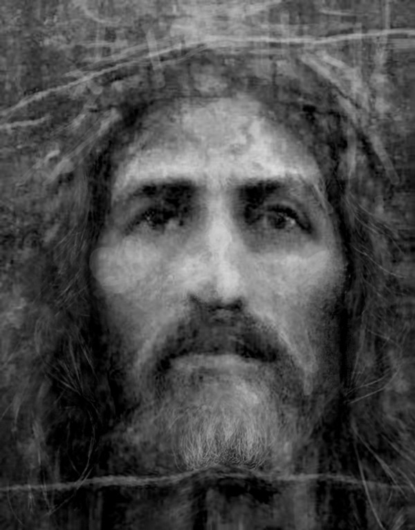 Christ face reconstruction black and white by ArtofCaelia